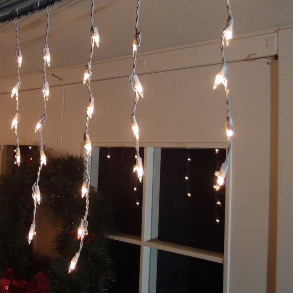 The Holiday Aisle® 100 Clear and White Mini Twinkling Icicle Christmas